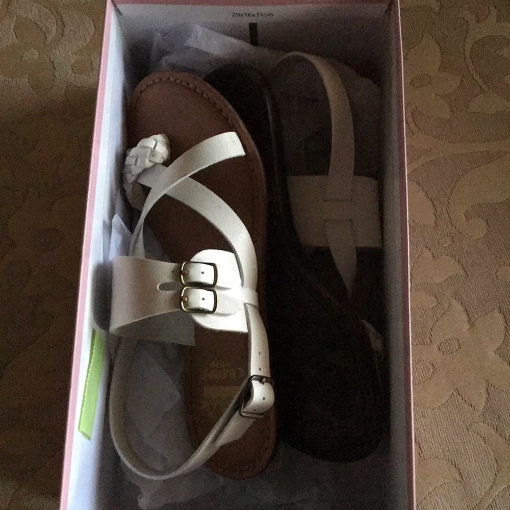 White leather Debbie crown vintage sandal